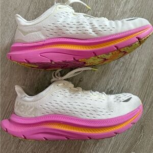 Hoka Kawana Women's 7.5 B White and Pink Running Shoes